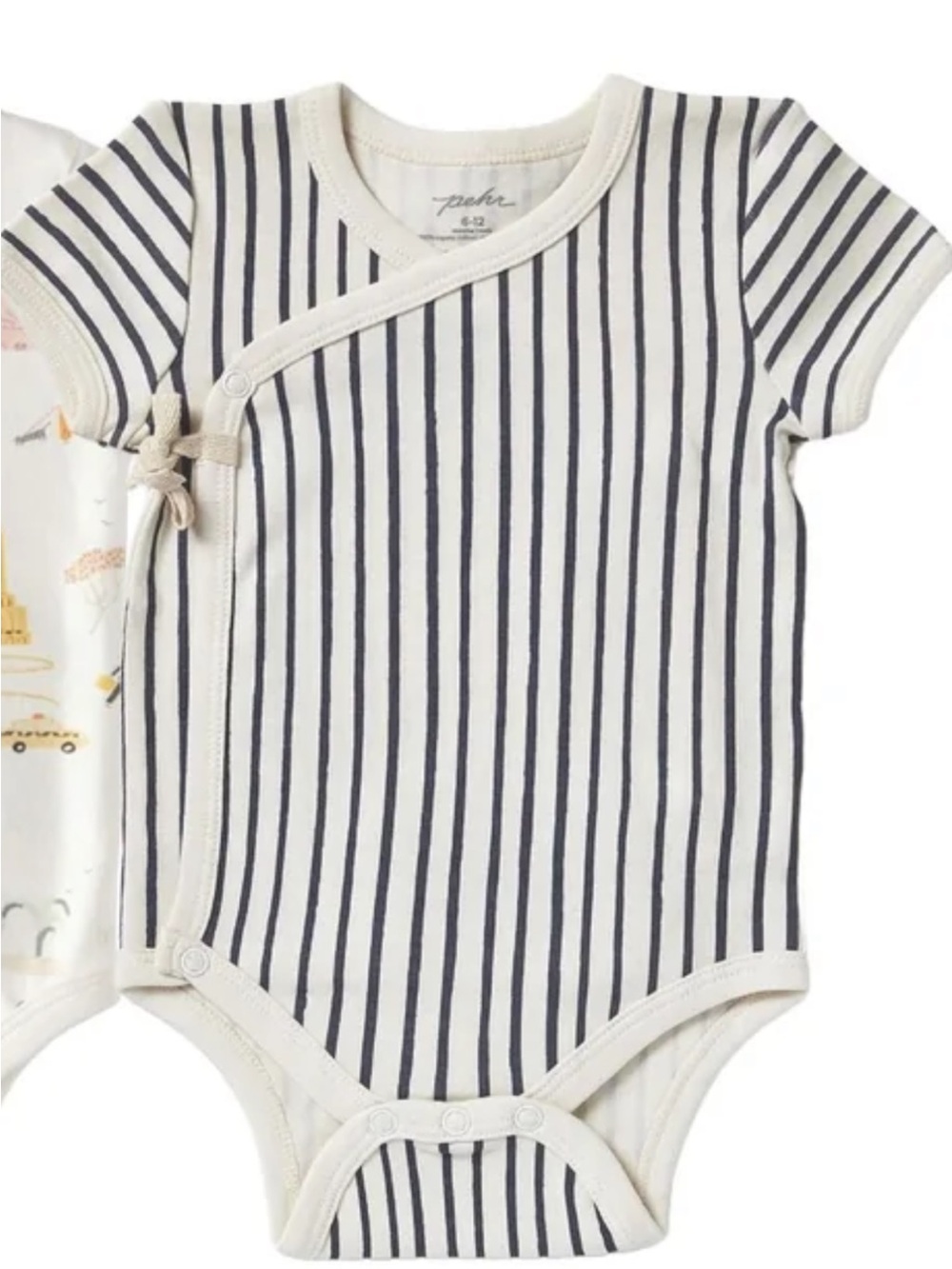Pehr Navy Stripe Short-Sleeve Onesie